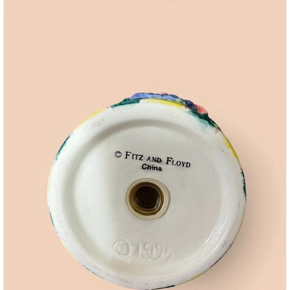 Fitz & Floyd Cotton Tailors Hatbox Giftbox Pepper‎ Shaker Blue Bow Easter Spring